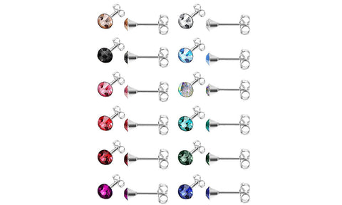 18K White Gold-Plated Birthstone Stud Earrings (12-Pair), Earring, ALILY , ALILY   jewelryjewelry deals, swarovski crystal jewelry, groupon jewelry,, jewelry for mom, 
