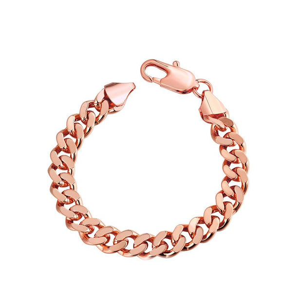 Class Curb Bracelet in 7.5" in 14K Rose Gold Plated, Bracelet, ALILY , ALILY   jewelryjewelry deals, swarovski crystal jewelry, groupon jewelry,, jewelry for mom, 