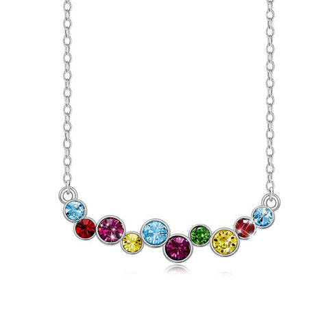 Crystals Rainbow Bubbles  Necklace