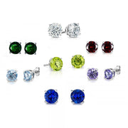 Seven Pairs of 8mm Round Earrings with Crystals from ®