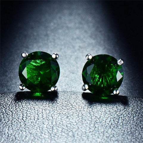 Seven Pairs of 8mm Round Earrings with Crystals from ®