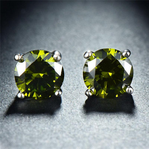 Seven Pairs of 8mm Round Earrings with Crystals from ®
