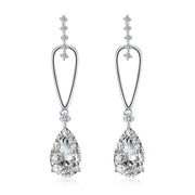 Pear Shaped Swarovski Crystal Dangling Earrings Set in 18K White Gold, Earring, ALILY , ALILY  fashion jewelry, cheap jewelry, jewelry for mom, 