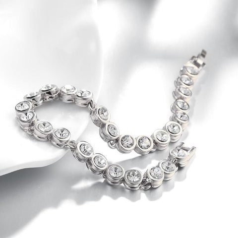 3.00CT TENNIS BRACELET 18K WHITE GOLD PLATED WITH SWAROVSKI CRYSTAL, Bracelets, ALILY , ALILY   jewelryjewelry deals, swarovski crystal jewelry, groupon jewelry,, jewelry for mom, 
