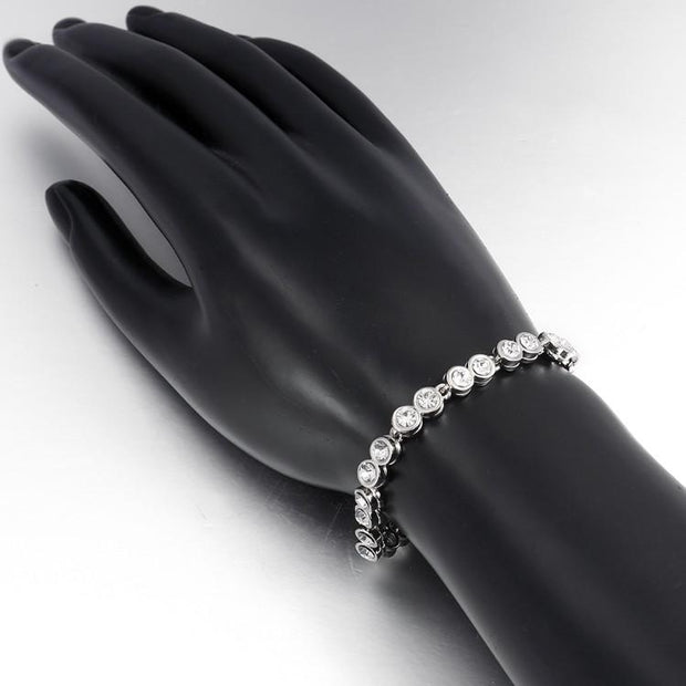 3.00CT TENNIS BRACELET 18K WHITE GOLD PLATED WITH SWAROVSKI CRYSTAL, Bracelets, ALILY , ALILY   jewelryjewelry deals, swarovski crystal jewelry, groupon jewelry,, jewelry for mom, 