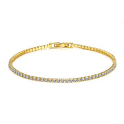 Tennis Necklace and Bracelet Set made With Austrian Crystals with Luxe Box - 18K Gold ITALY Design