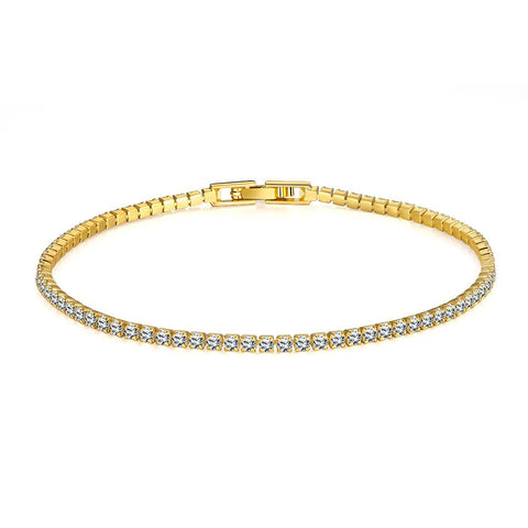 6.00 CT White Topaz Swarovski Crystal 3mm Classic Round Tennis Bracelet - Gold, Bracelet, ALILY , ALILY   jewelryjewelry deals, swarovski crystal jewelry, groupon jewelry,, jewelry for mom, 