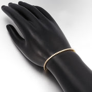 10Ct Tennis Bracelet + Halo Earring+ Necklace With  Crystals - 5 Piece Set with Luxe Box - 18K Gold ITALY Design