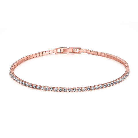 6.00 CT White Topaz Swarovski Crystal 3mm Classic Round Tennis Bracelet - Rose Gold, Bracelet, ALILY , ALILY   jewelryjewelry deals, swarovski crystal jewelry, groupon jewelry,, jewelry for mom, 