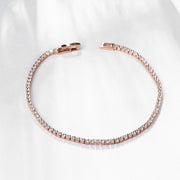 6.00 CT White Topaz Swarovski Crystal 3mm Classic Round Tennis Bracelet - Rose Gold, Bracelet, ALILY , ALILY   jewelryjewelry deals, swarovski crystal jewelry, groupon jewelry,, jewelry for mom, 