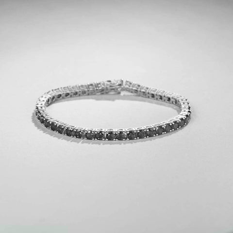 8.00 Cttw Genuine Amethyst Crystal Tennis Bracelet in 18K White Gold ITALY (10+ Options)