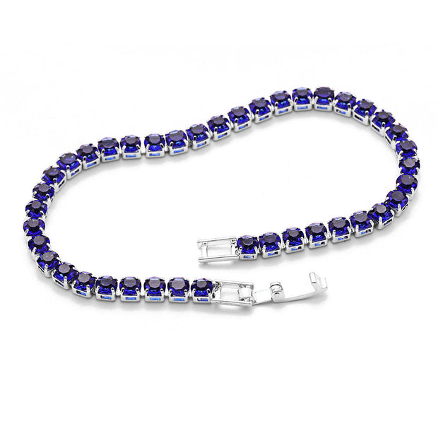 8.00 CTTW Certified Gemstone Tennis Bracelet in 18K Gold Plating - 15 Options