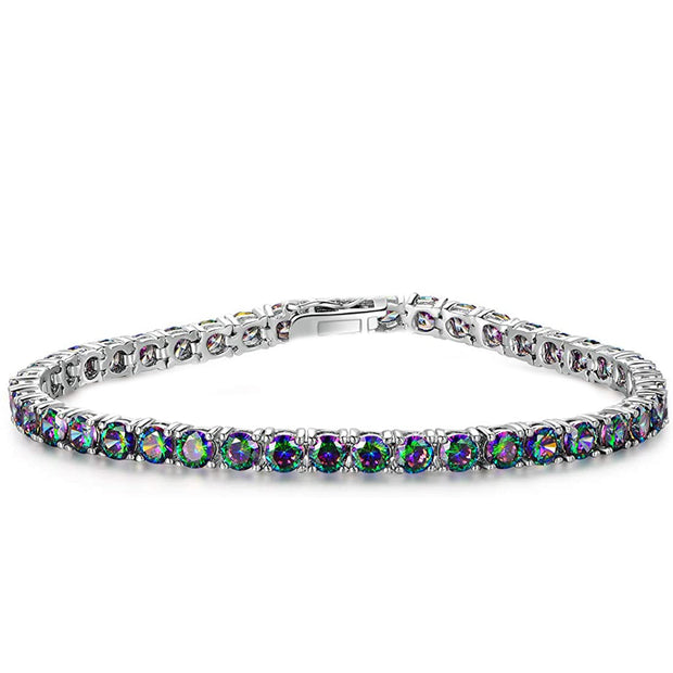 8.00 CTTW Certified Gemstone Tennis Bracelet in 18K Gold Plating - 15 Options