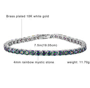 8.00 CTTW Certified Gemstone Tennis Bracelet in 18K Gold Plating - 15 Options