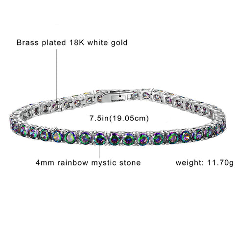8.00 CTTW Certified Gemstone Tennis Bracelet in 18K Gold Plating - 15 Options