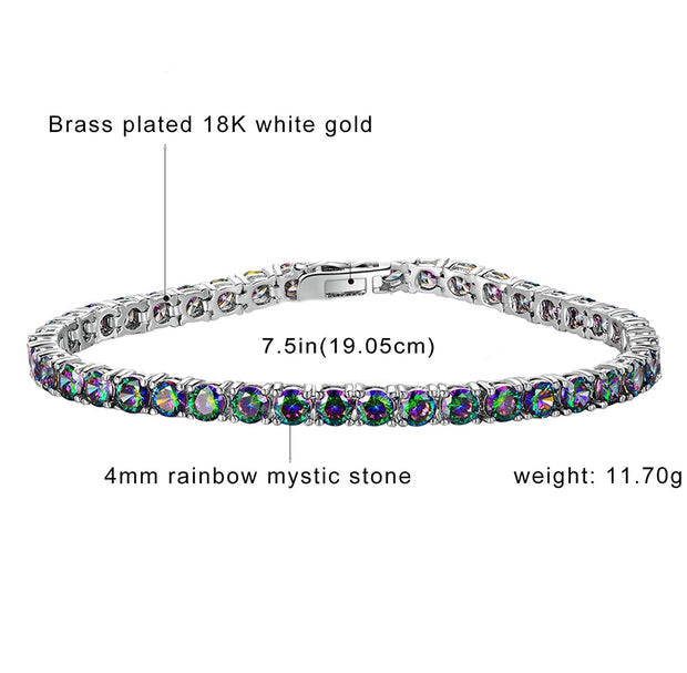 8.00 CTTW Certified Gemstone Tennis Bracelet in 18K Gold Plating - 15 Options