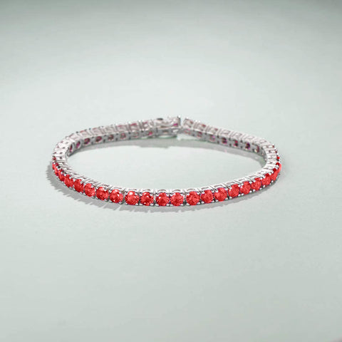 8.00 Cttw Genuine Amethyst Crystal Tennis Bracelet in 18K White Gold ITALY (10+ Options)