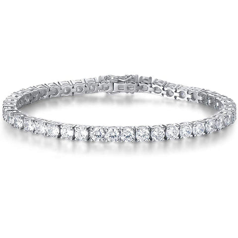 8.00 Cttw Genuine Amethyst Crystal Tennis Bracelet in 18K White Gold ITALY (10+ Options)