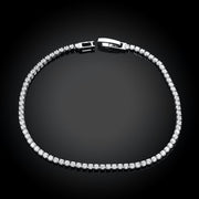 Tennis Necklace and Bracelet Set made With Austrian Crystals with Luxe Box - 18K White ITALY Design