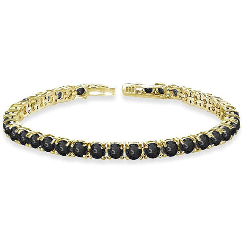 8.00 Cttw Genuine Amethyst Crystal Tennis Bracelet in 18K White Gold ITALY (10+ Options)