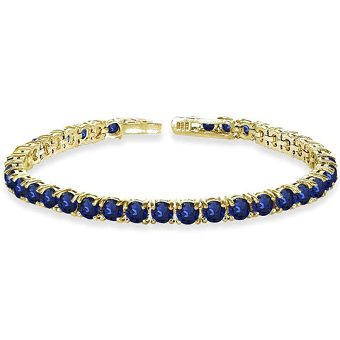 8.00 Cttw Genuine Amethyst Crystal Tennis Bracelet in 18K White Gold ITALY (10+ Options)