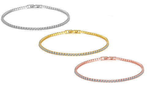 8.00 CTTW Certified Gemstone Tennis Bracelet in 18K Gold Plating - 15 Options
