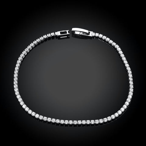 8.00 Cttw Genuine Amethyst Crystal Tennis Bracelet in 18K White Gold ITALY (10+ Options)