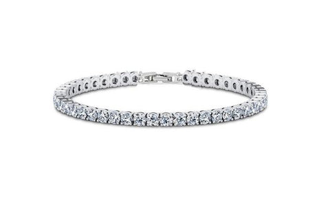 6.00 CT White Topaz Swarovski Crystal 3mm Classic Round Tennis Bracelet - Silver, Bracelet, ALILY , ALILY   jewelryjewelry deals, swarovski crystal jewelry, groupon jewelry,, jewelry for mom, 