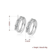 Crystal Pave Huggie Earring in 18K White Gold Plated
