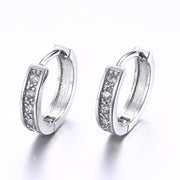 Crystal Huggie Earring in White Gold Plated