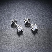 Pave Halo Disc Necklace & Stud Earring With Austrian Crystals with Luxe Box - 18K White Gold ITALY Design