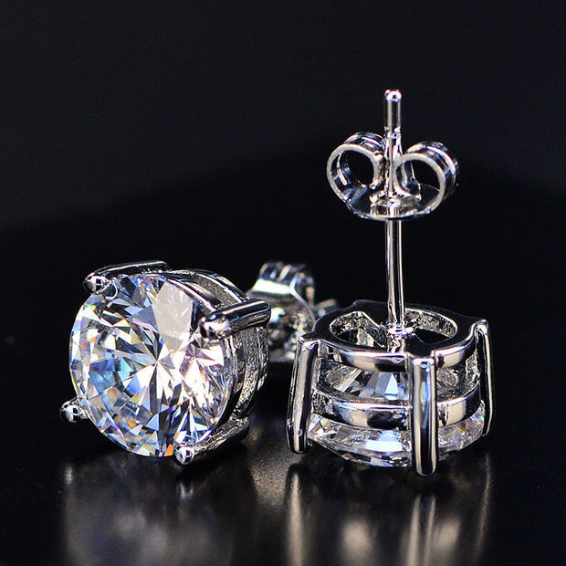 Elements Round Stud Earrings in 14K Gold Plated