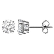 Crystal Stud Earring in 14K White Gold Plated 6mm