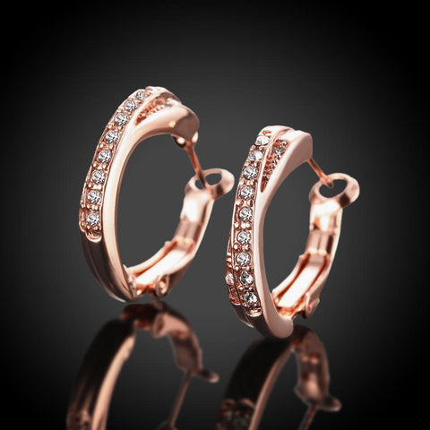 Duo Intertwined Twisted Earrings Made with Swarovski Elements, Earring, ALILY , ALILY   jewelryjewelry deals, swarovski crystal jewelry, groupon jewelry,, jewelry for mom, 
