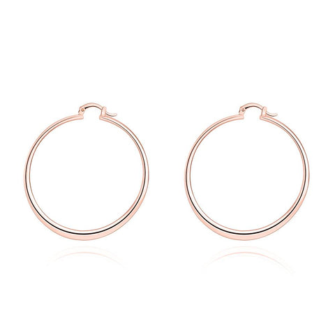 2" Flat Hoop Earrings in 18K Rose Gold Plated, Hoop Earring, ALILY , ALILY   jewelryjewelry deals, swarovski crystal jewelry, groupon jewelry,, jewelry for mom, 