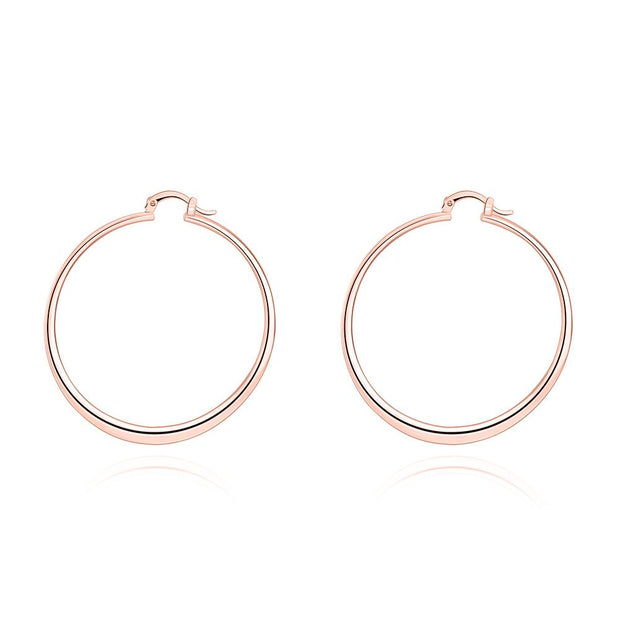 2" Flat Hoop Earrings in 18K Rose Gold Plated, Hoop Earring, ALILY , ALILY   jewelryjewelry deals, swarovski crystal jewelry, groupon jewelry,, jewelry for mom, 