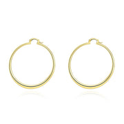 2" Flat Hoop Earrings in 18K Gold Plated, Hoop Earring, ALILY , ALILY   jewelryjewelry deals, swarovski crystal jewelry, groupon jewelry,, jewelry for mom, 