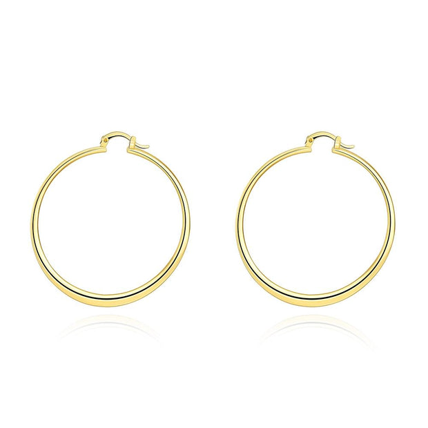2" Flat Hoop Earrings in 18K Gold Plated, Hoop Earring, ALILY , ALILY   jewelryjewelry deals, swarovski crystal jewelry, groupon jewelry,, jewelry for mom, 