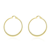 14K Gold Plated Sleek Classic Test Tube Hoop Earrings