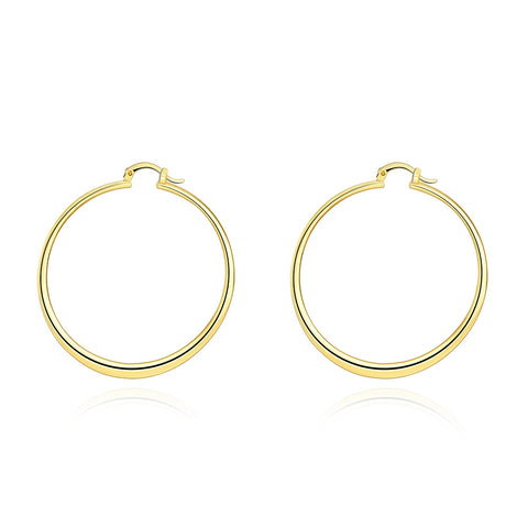 14K Gold Plated Sleek Classic Test Tube Hoop Earrings