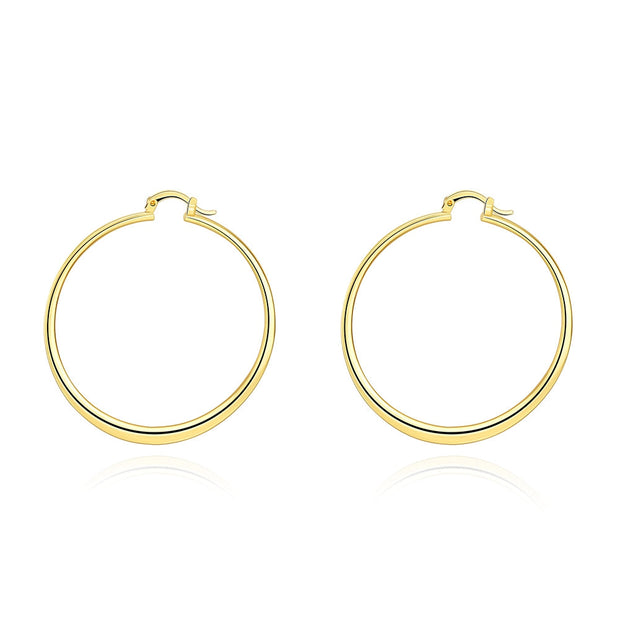 14K Gold Plated Sleek Classic Test Tube Hoop Earrings