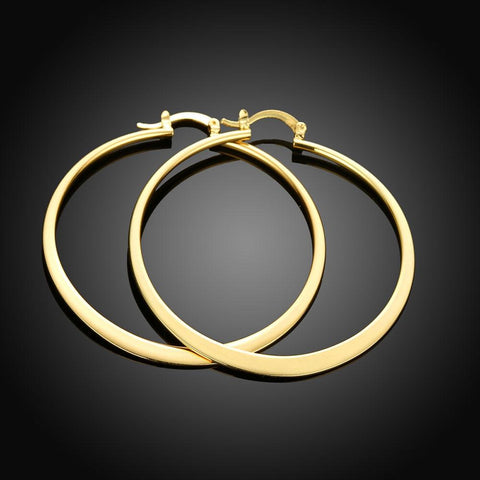 2" Flat Hoop Earrings in 18K Gold Plated, Hoop Earring, ALILY , ALILY   jewelryjewelry deals, swarovski crystal jewelry, groupon jewelry,, jewelry for mom, 