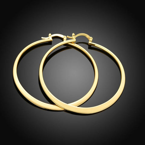 14K Gold Plated Sleek Classic Test Tube Hoop Earrings