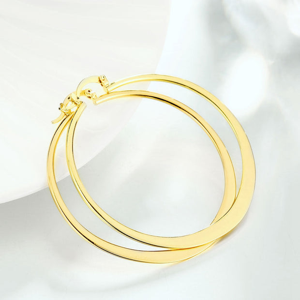 14K Gold Plated Sleek Classic Test Tube Hoop Earrings