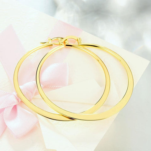 2" Flat Hoop Earrings in 18K Gold Plated, Hoop Earring, ALILY , ALILY   jewelryjewelry deals, swarovski crystal jewelry, groupon jewelry,, jewelry for mom, 