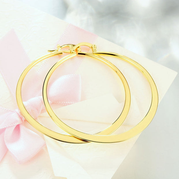 14K Gold Plated Sleek Classic Test Tube Hoop Earrings