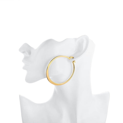 14K Gold Plated Sleek Classic Test Tube Hoop Earrings