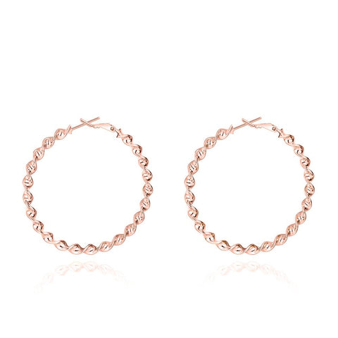 2" Twist Hoop Earrings in 18K Rose Gold Plated, Hoop Earring, ALILY , ALILY   jewelryjewelry deals, swarovski crystal jewelry, groupon jewelry,, jewelry for mom, 
