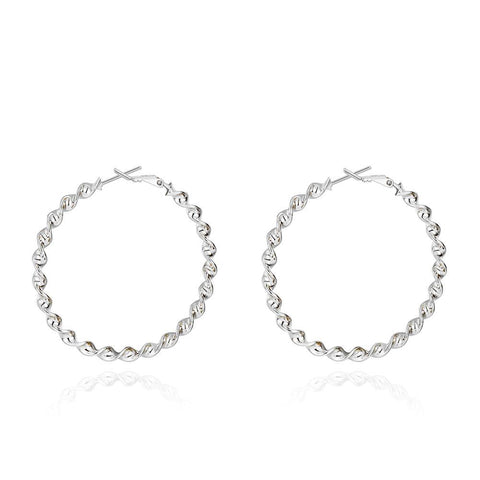 2" Twist Hoop Earrings in 18K White Gold Plated, Hoop Earring, ALILY , ALILY   jewelryjewelry deals, swarovski crystal jewelry, groupon jewelry,, jewelry for mom, 