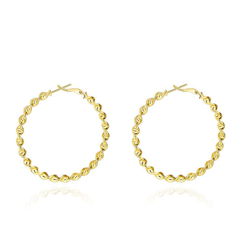 2" Twist Hoop Earrings in 18K Gold Plated, Hoop Earring, ALILY , ALILY   jewelryjewelry deals, swarovski crystal jewelry, groupon jewelry,, jewelry for mom, 